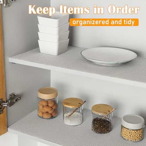 Songrey Non-Adhesive Drawer and Shelf Liner, Non Slip Cabinet Liners, Protect Kitchen Cupboard, Bathroom Drawers, Breathable, Thick Strong Grip mat (12IN x 20FT, Light Gray) - Image 4