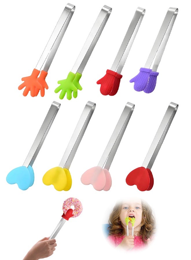 8 Pcs Mini Tongs for Food, Kitchen Tongs for Cooking, for Sweets Barbecue Buffet Salad Ice, Perfect for Kitchen Barbecue Salad and Buffet - Image 1