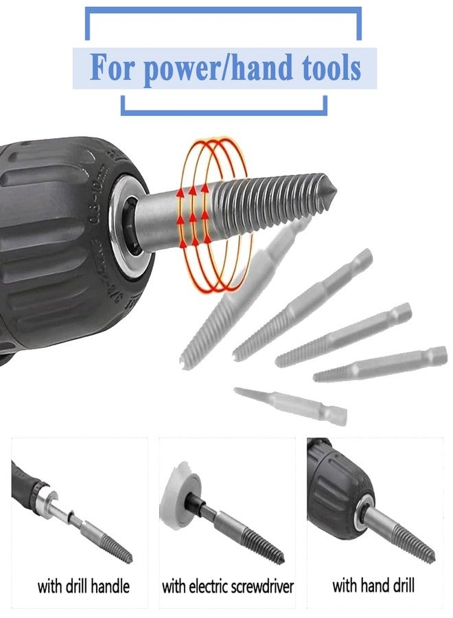 Wolfride 10Pcs Broken Screw Extractor Set, Stripped Screw Remover Drill Bit Kit I 1/4 Inch Hex Shank Easy Out Damaged Bolt Removal Tool - Image 5