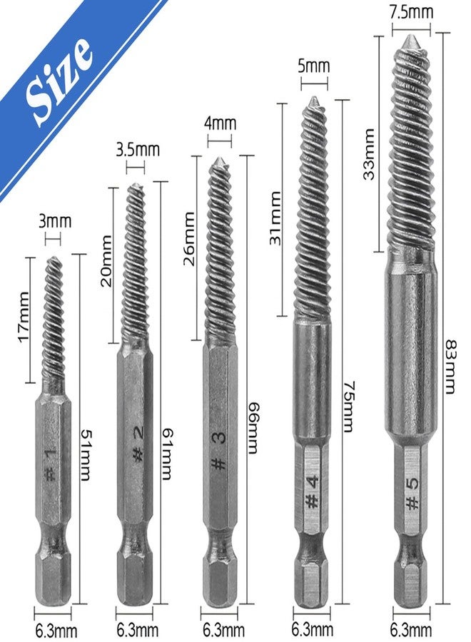 Wolfride 10Pcs Broken Screw Extractor Set, Stripped Screw Remover Drill Bit Kit I 1/4 Inch Hex Shank Easy Out Damaged Bolt Removal Tool - Image 2