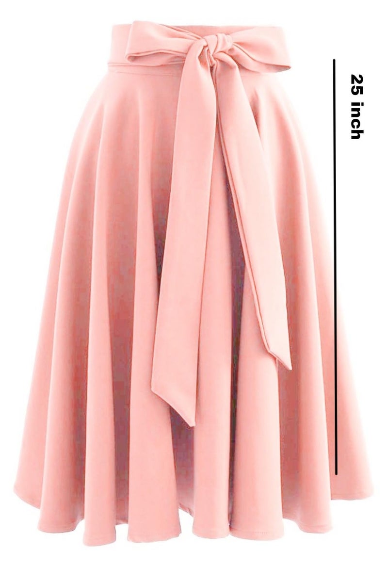 JANAK Creation Women's Poly Crepe Skirt (Peach) - Image 2