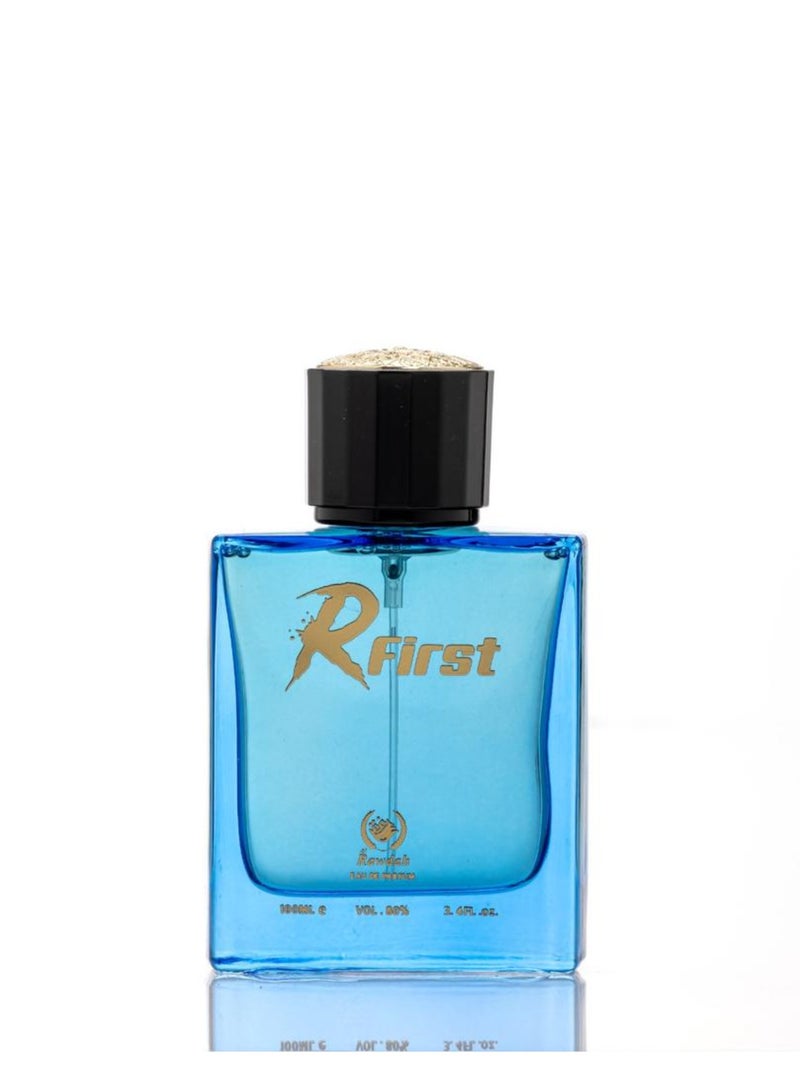 AL RAWDAH عطر R FIRST من الروضة – عطر الأناناس الطازج، الياسمين والمسك للرجال (100 مل) - Image 2
