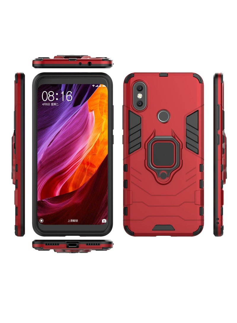 Red Protective Cover With Ring Bracket For Xiaomi - Image 2