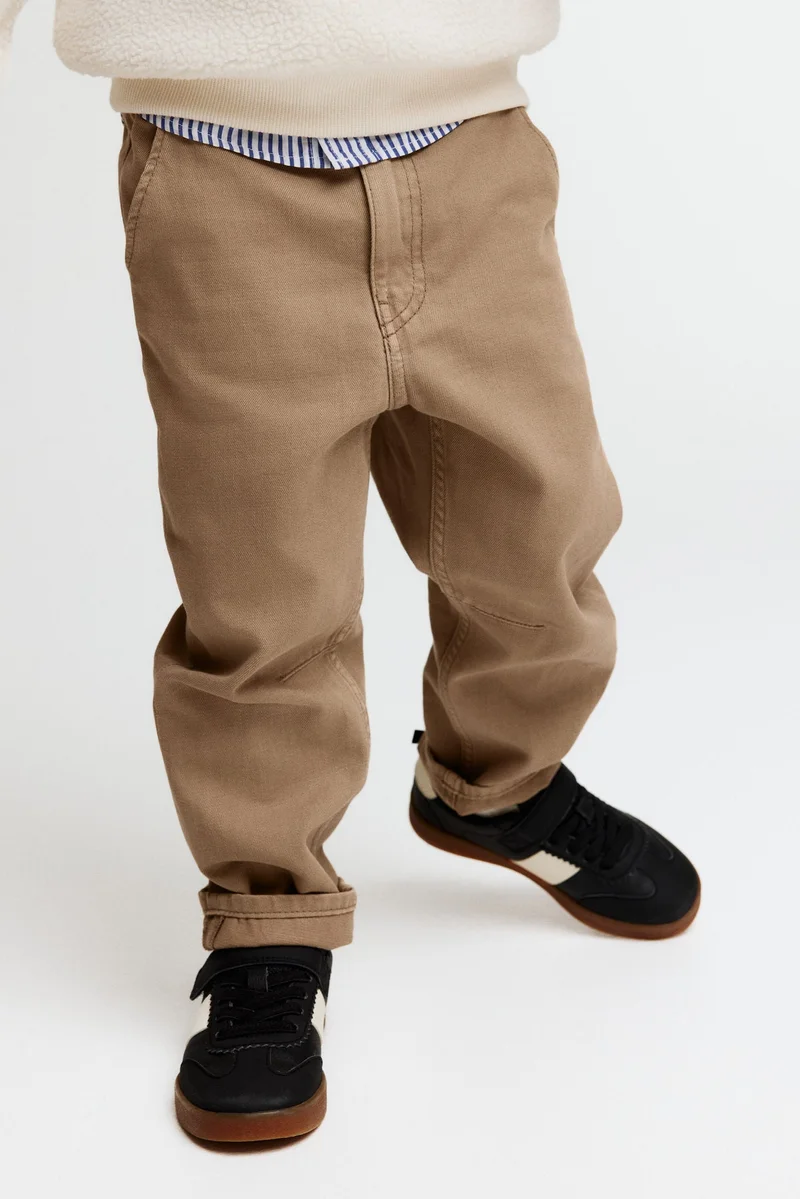 H&M Washed cotton twill trousers