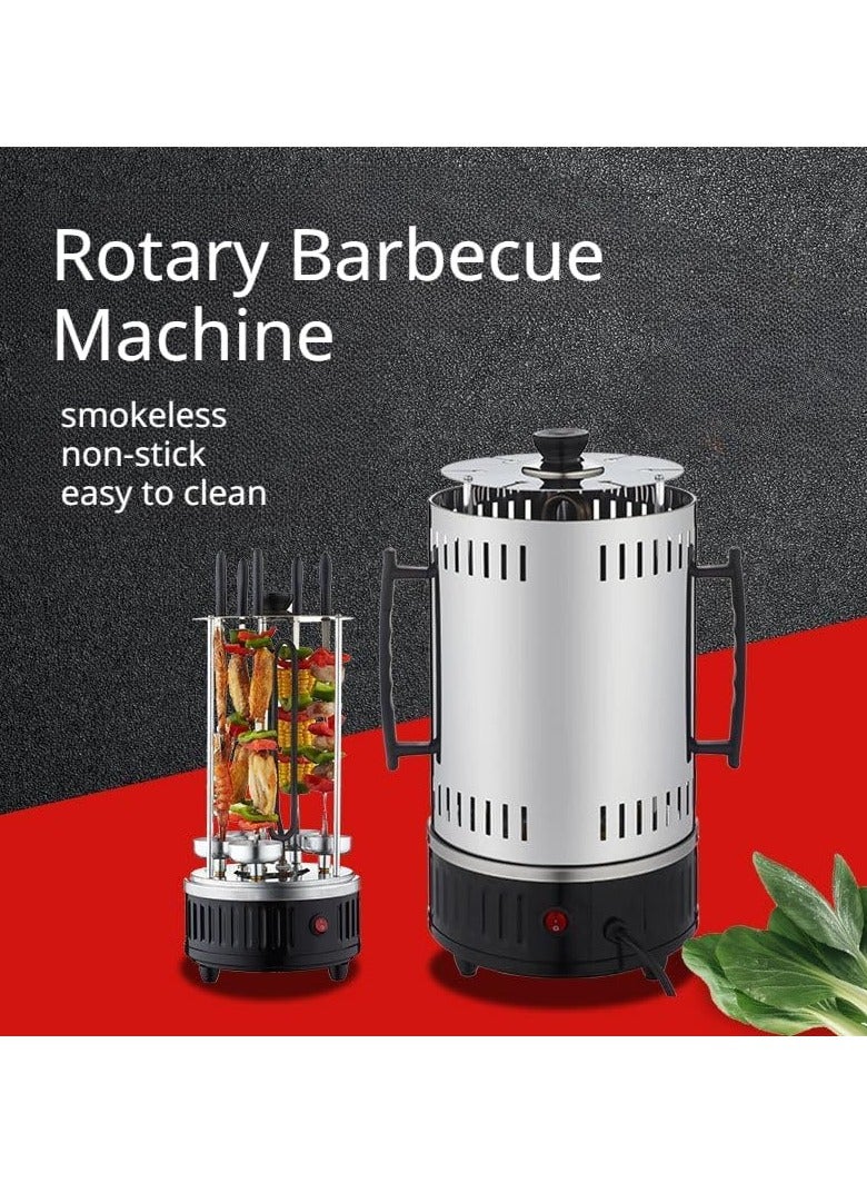 DubaiGallery Stainless steel heating tube 360-degree automatic rotating skewer barbecue machine barbecue oven spiral family gathering 6 long skewers  - Image 4