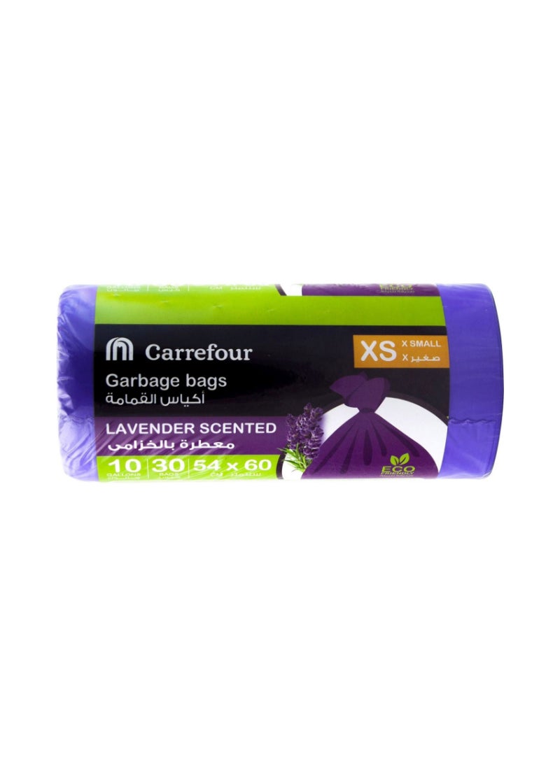 Carrefour Bio 10 Gallon Lavender Scented Extra Small Purple 30 Garbage Bags 