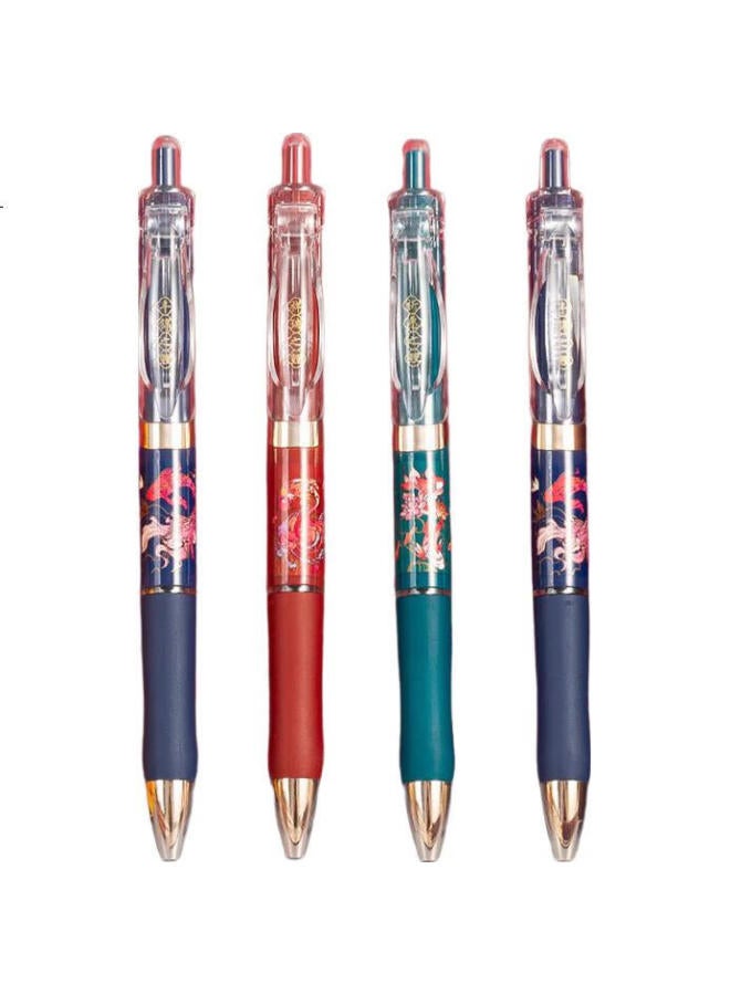 M.G Chenguang (M&G) Stationery K35 Retractable Koi Chinese-Style Gel Pen, 0.5Mm Black, Quick-Drying Retractable Tip Signing Pen, Student Exam Practice Lucky Pen Agpk3559A, 6 Pcs - Image 1