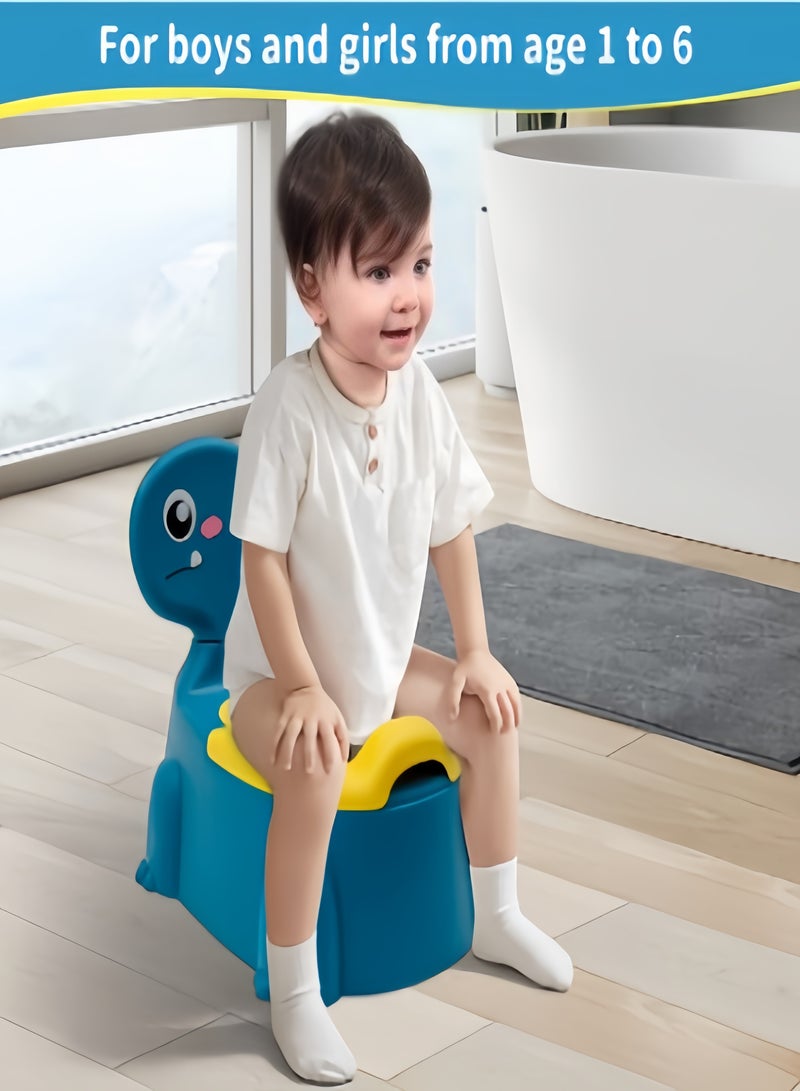 كيفن قعادة المرحاض كرسي تدريب للأطفال والأولاد والبنات الصغار على شكل ديناصور وعاء مبولة مريح للأطفال من عمر 1 إلى 6 سنوات للأطفال الرضع مراحيض الأطفال الصغار قعادة الحيوانات مع غطاء خلفي مدرب قعادة - Image 5