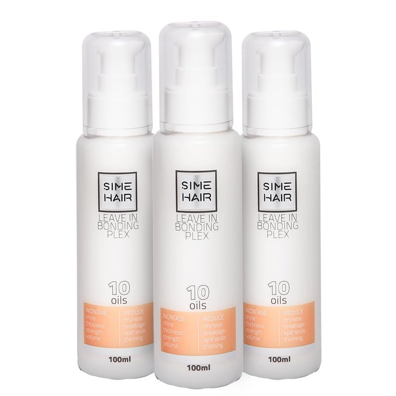 SIME HAIR leave-in bonding hair cream 3PCS 100ML with 10 natural oils blend and keratin for frizzy & dry hair, damage control formula