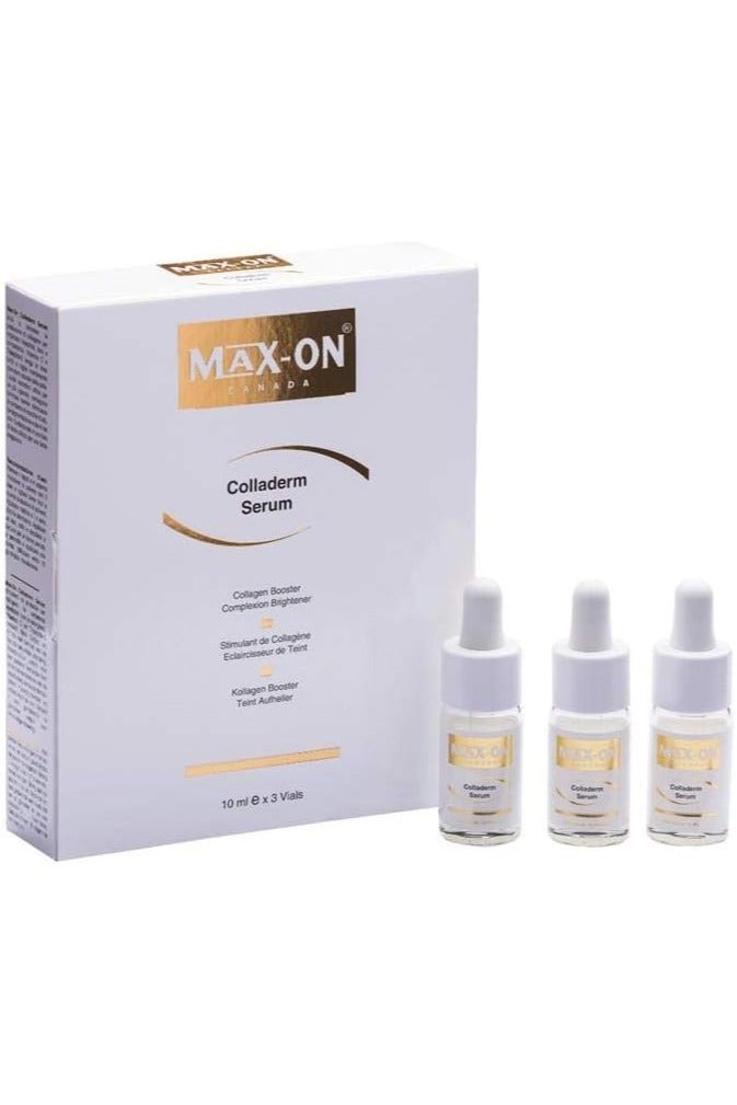 MAX-ON Colladerm Serum 3-Piece Set â Anti-Aging Serum with Collagen Amino Acids, Oligopeptides & Vitamin A | Age Defense & Wrinkle Reduction â 3Ã10ml
