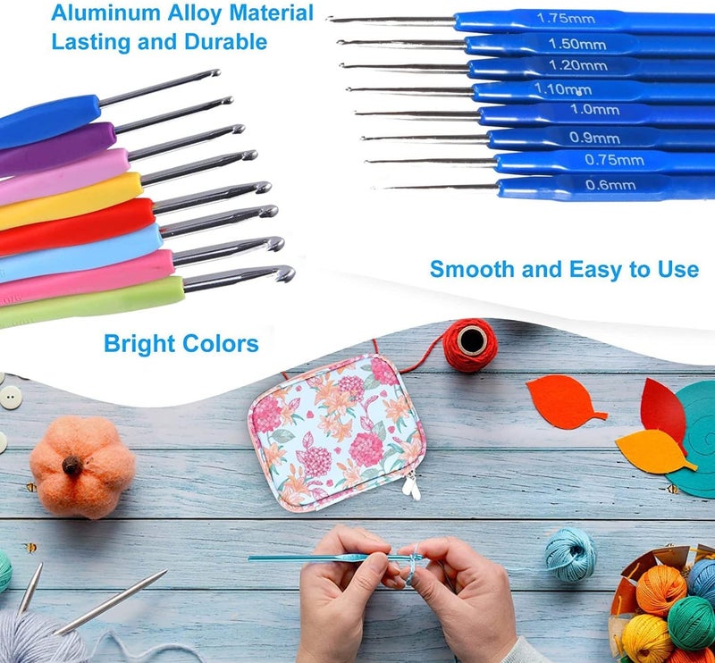 GEMSY Gemsy Knitting Crochet Hook Needle Set HardAnodized Aluminum Hook for Embroidery Ultimate Sewing Craft Sweater Woolen Cloth Yarn Thread Needles Kit for Knitting DIY Pack of 12 - Image 5