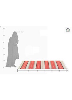 H2H H2H Unique Color Combination Cotton Stripe Design (60 X 180 cm, Red, Brown)  - Image 2