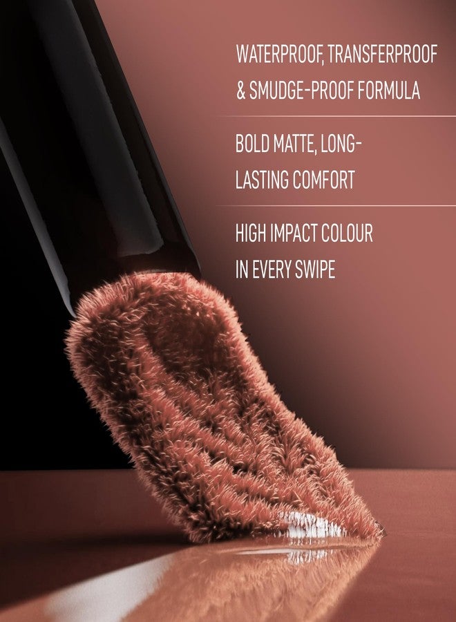 RENEE Stay With Me Matte Transferproof Liquid Lipstick- Desire for Brown | Waterproof & Smudge-proof | Bold Pigment, Lightweight & Long-lasting | With Hyaluronic Acid & Vitamin E | 6 ml - Image 4