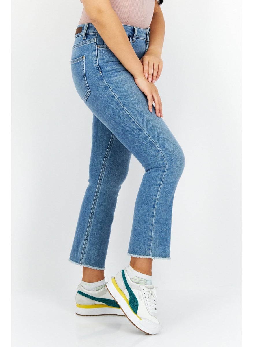 Zero Women Regular Fit Washed Stretchable Jeans, Light Blue  - Image 2