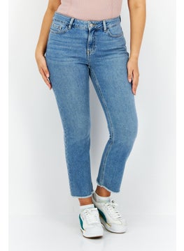 Zero Women Regular Fit Washed Stretchable Jeans, Light Blue  - Image 1