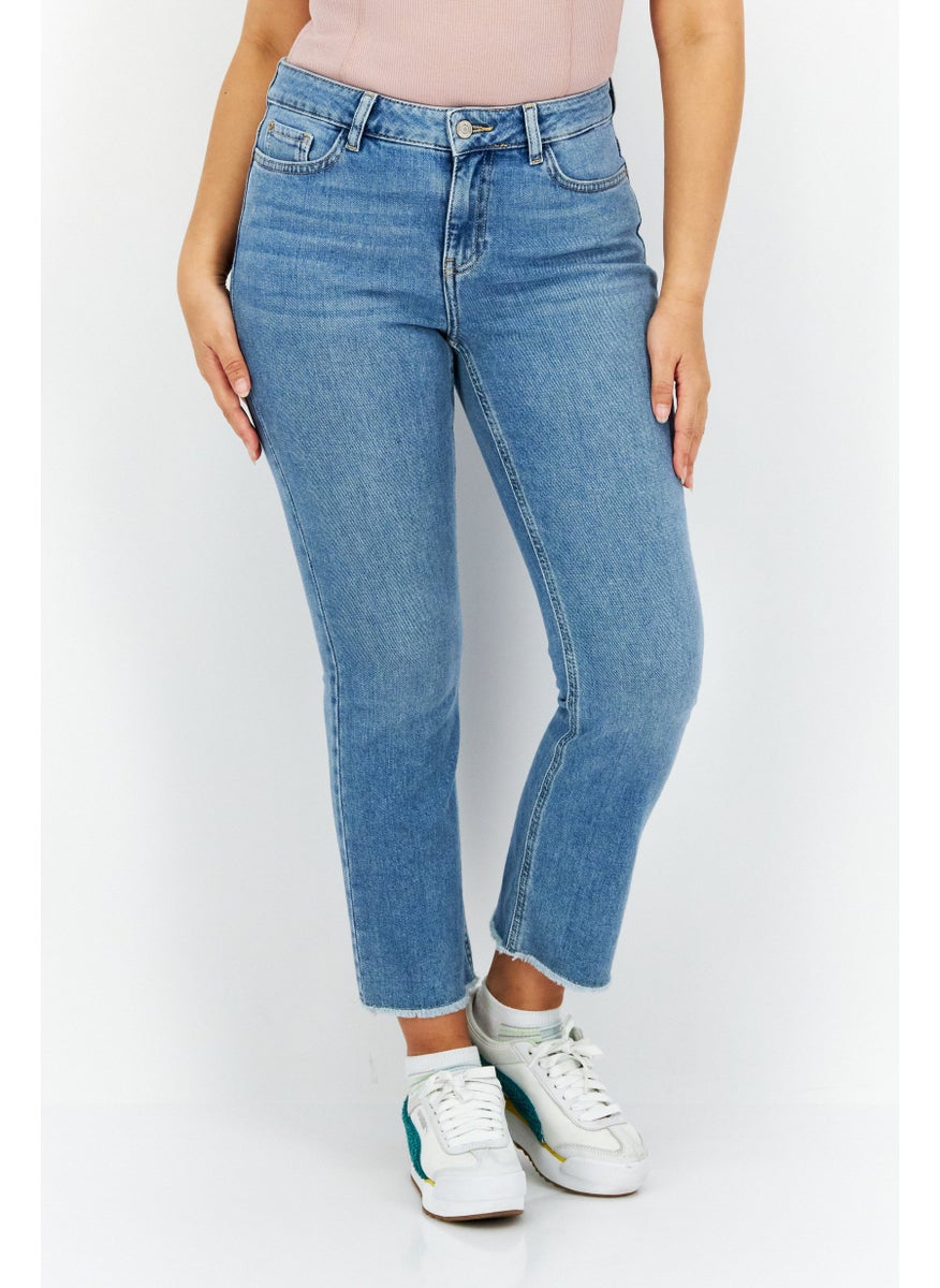 Zero Women Regular Fit Washed Stretchable Jeans, Light Blue  - Image 1