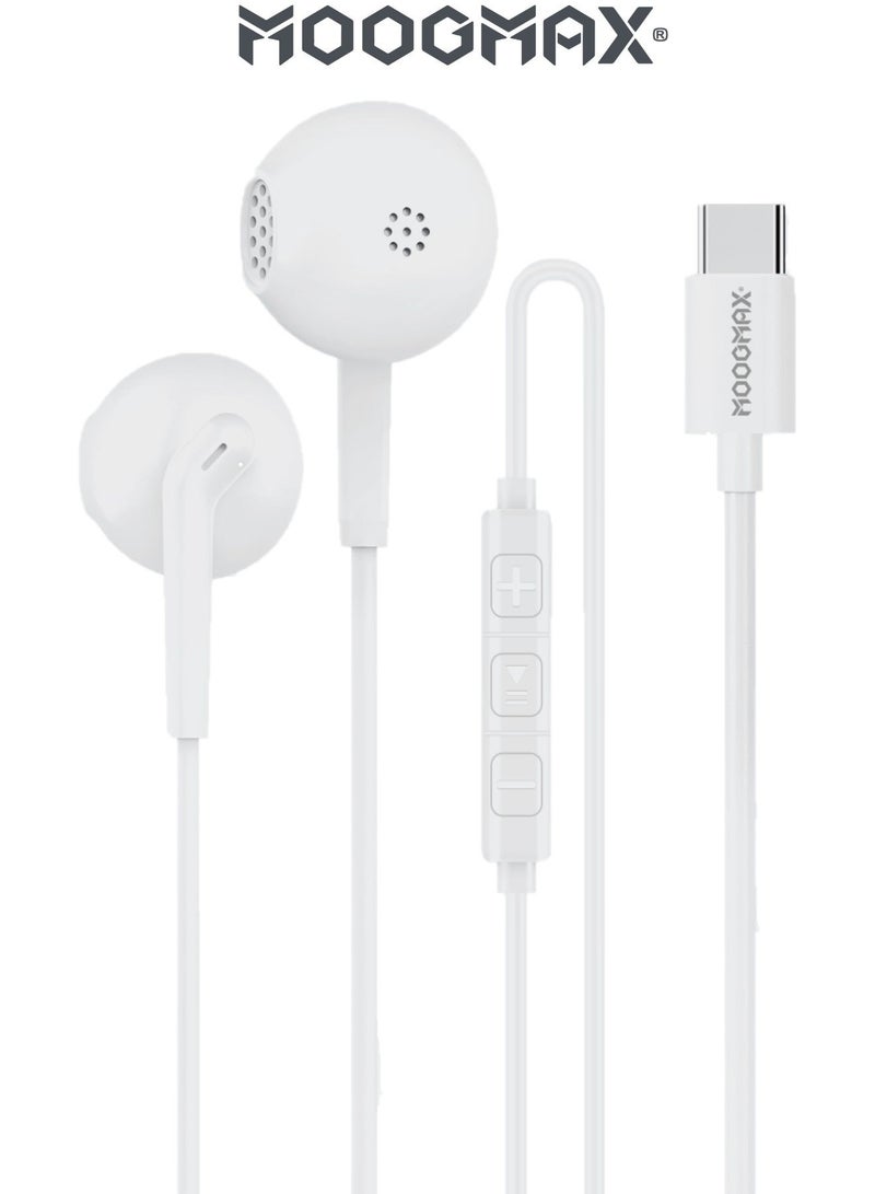 موجماكس سماعة سلك تايب سي بميكروفون مدمج للمكالمات. سماعه تايب سي بطول ١ متر. سماعات تايب سي بأزرار تحكم متعددة. سماعات سلك تايب سي بتصميم مريح للاذن. سماعة اذن سلكية بصوت واضح وعالي. سماعة ايفون ، سامسونج، هواوي وغيرها من الهواتف المتوافقة. - Image 1