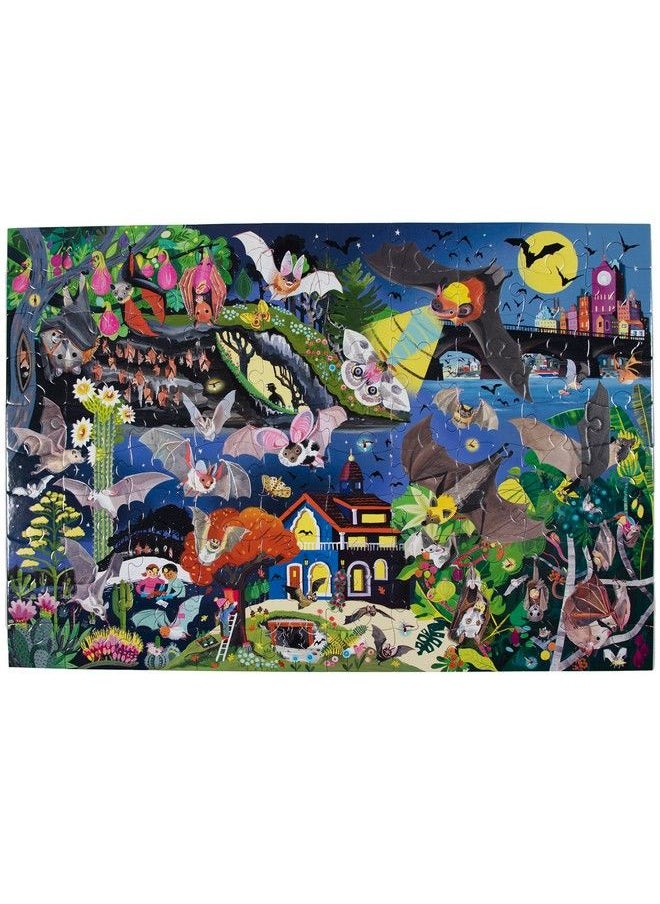 eeboo Love Of Bats Glow In The Dark 100 Piece Jigsaw Puzzle/Ages 5+ (Pzbat)  - Image 3