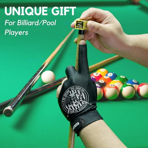 CybGene Billiard Pool Gloves for Left Hand 3 Finger, Quick-Dry Breathable, Shooters Snooker Cue Sport Glove Popular Sizes - Badge - L - Image 5