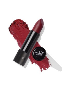 Ruby's Organics Semi-Matte Lipstick For Women, Hydrating And Highly Pigmented, Moisturizing & Non Drying, Lightweight & Long Lasting Formula, Lip Makeup, Paraben-Free, Red Burgundy, 3.7G  - Image 1