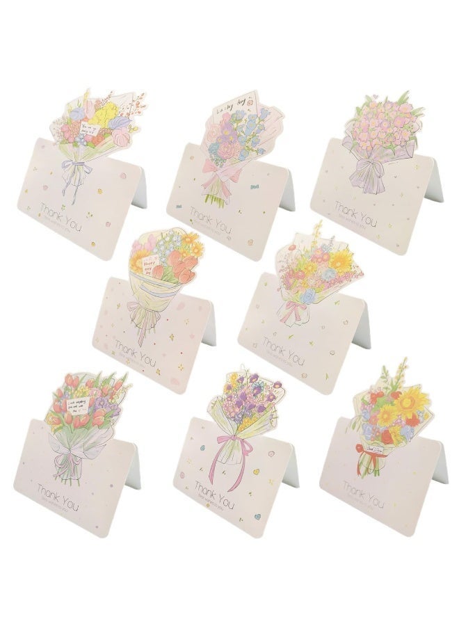 40 Foldable Flower Thank You Cards, Romantic Blank Greeting Notecards for Handwritten Messages, Ideal for Teacher Appreciation, Wedding, Anniversary, Graduation and Florist Gifts - Image 2