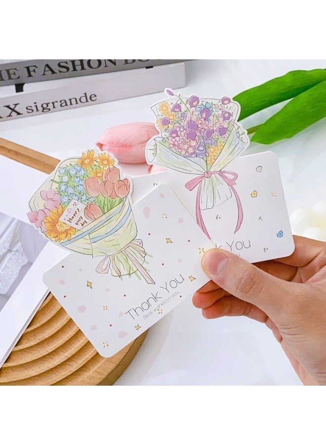 40 Foldable Flower Thank You Cards, Romantic Blank Greeting Notecards for Handwritten Messages, Ideal for Teacher Appreciation, Wedding, Anniversary, Graduation and Florist Gifts - Image 4