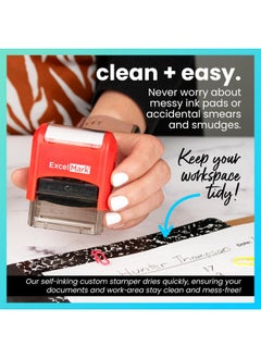 ExcelMark N Grade - Excelmark Self-Inking Two-Color Rubber Teacher Stamp - Perfect For Grading Homework - Red And Blue Ink  - Image 5
