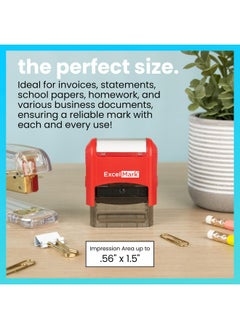 ExcelMark N Grade - Excelmark Self-Inking Two-Color Rubber Teacher Stamp - Perfect For Grading Homework - Red And Blue Ink  - Image 2