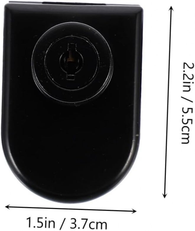 2 Sets Anti-Theft Glass Door Locks for Showcase Cabinet Wine Bar Display with Keyed-Alike Black Single Door Latch for Storage Unit Security - Image 2