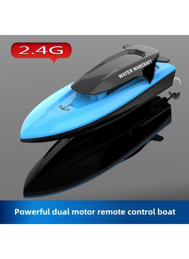 2.4g Remote Control Boat Double Motor High-speed Water Speedboat Rechargeable Long Endurance Children's Electric Toy Boat Model-Color:Pink Lithium Version (rechargeable Battery) 