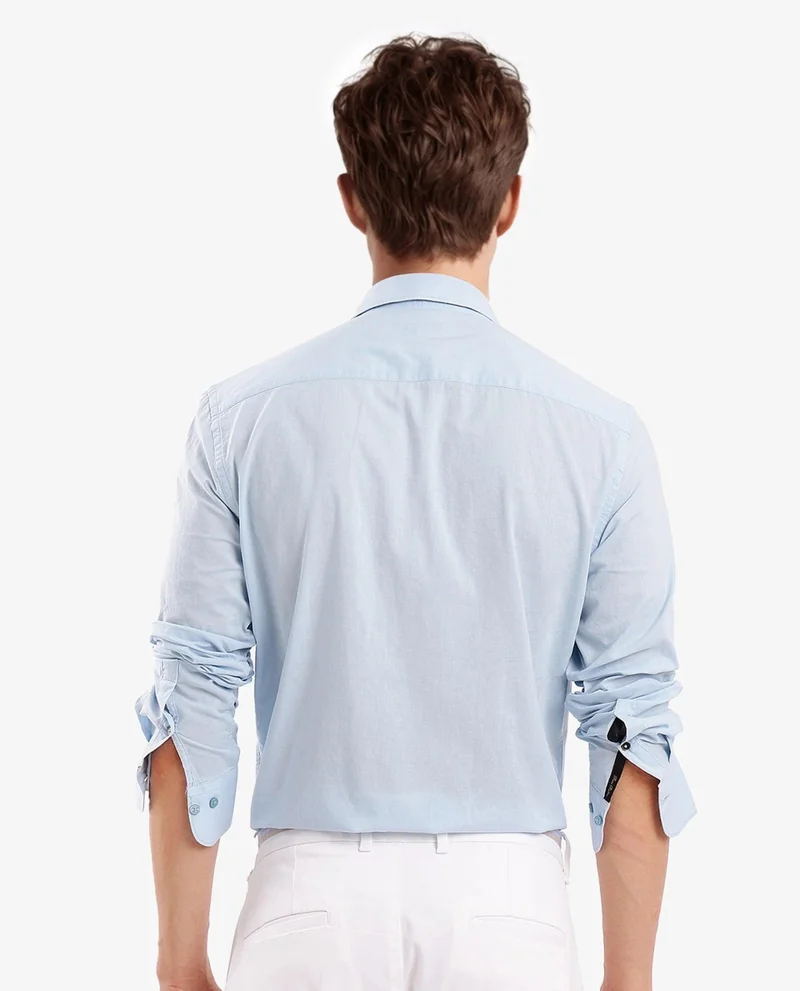 Rare Rabbit Men's Classic Cotton Plain Shirt