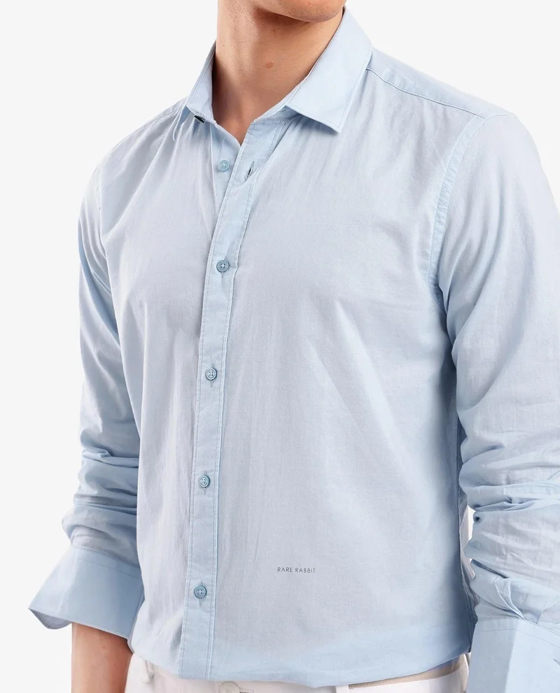 Rare Rabbit Men's Classic Cotton Plain Shirt