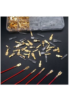 Y&D 360Pcs 2.8/4.8/6.3mm Quick Splice Male and Female Wire Spade Connector Crimp Terminal Block Assortment Kit Golden with Insulating Sleeve forCar Audio Speaker  - Image 5