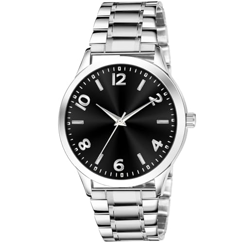 Acnos Fashion Analog Watch Black Blue Green Dial Case Men's Watch Stainless Steel Silver Color Band Quartz Movement Scratch-Resistant - Image 1