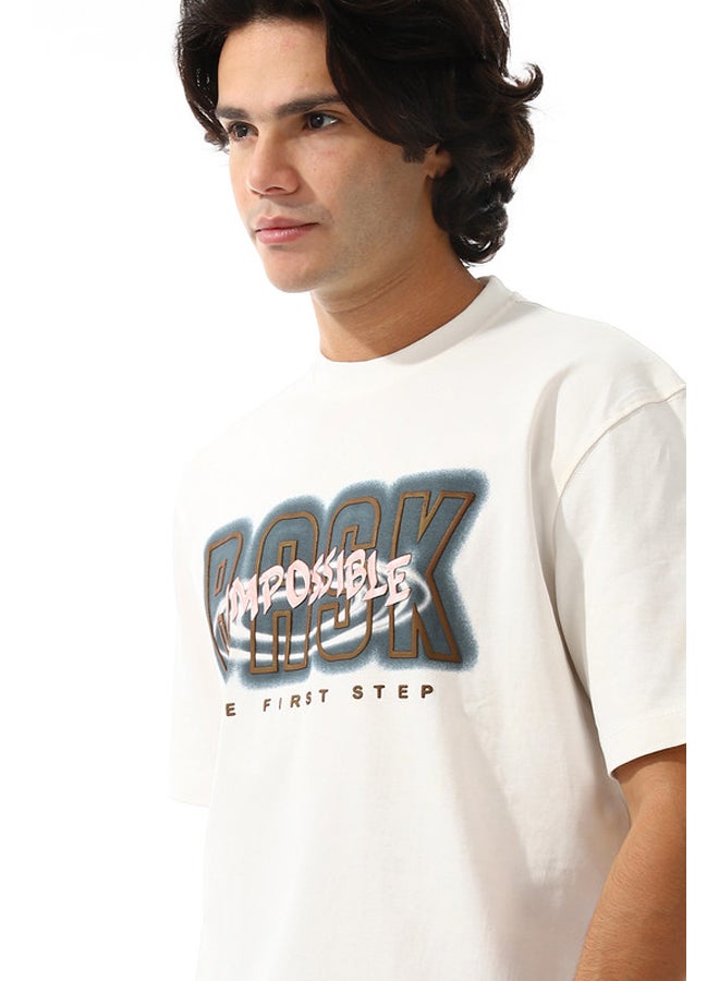 WHITE RABBIT White Printed Round Neck T-shirt  - Image 4