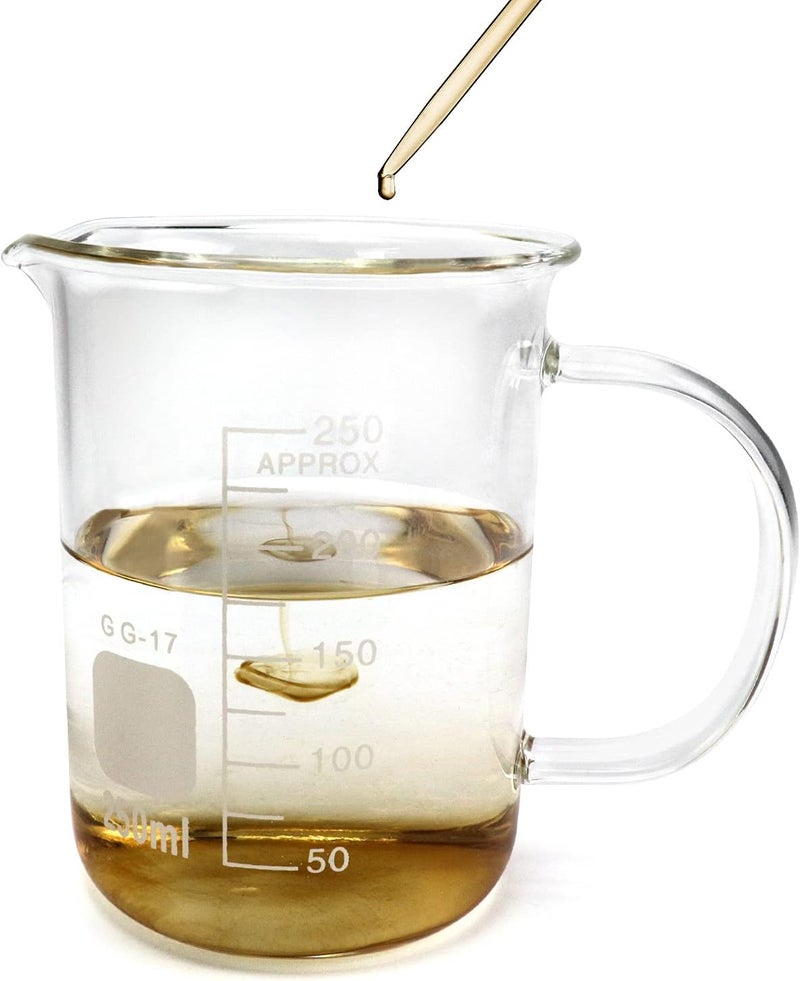 QWORK Beaker with Handle, 250ml/8.45oz, Borosilicate Glass,Measuring Cup, Beaker Mug with Pouring Spout - Image 3