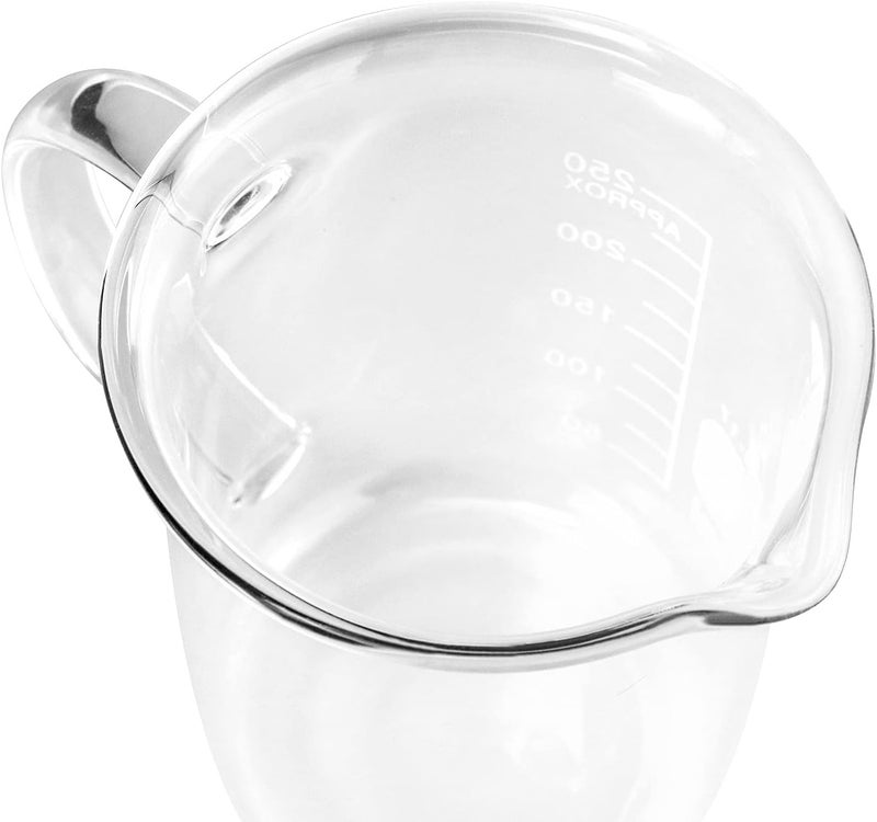 QWORK Beaker with Handle, 250ml/8.45oz, Borosilicate Glass,Measuring Cup, Beaker Mug with Pouring Spout - Image 2