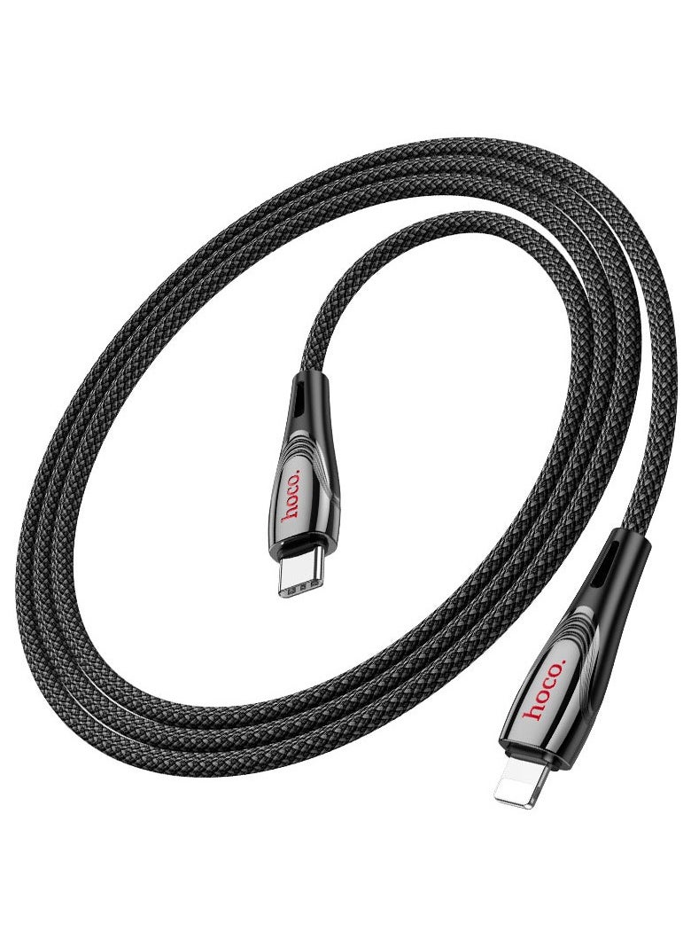 U133 Monte PD Charging Data Cable Fast Charging & Data Sync for iPhone and iOS Devices - Black