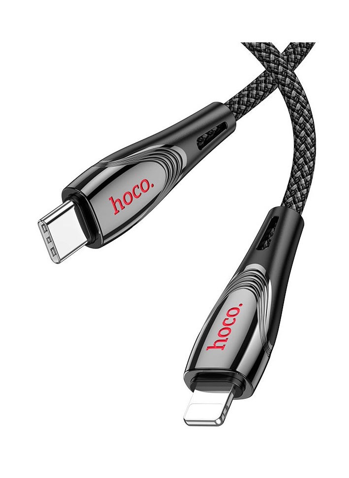 U133 Monte PD Charging Data Cable Fast Charging & Data Sync for iPhone and iOS Devices - Black