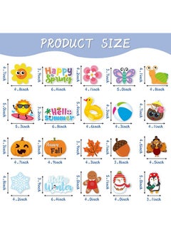 Haooryx Haooryx Winter Christmas Classroom Decor - 120Pcs Spring Summer Fall Winter Christmas Xmas Classroom Cutouts Bulletin Board Set Seasonal Blackboard Border School Classroom Whiteboard Window Wall Decor  - Image 3