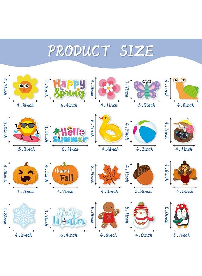 Haooryx Haooryx Winter Christmas Classroom Decor - 120Pcs Spring Summer Fall Winter Christmas Xmas Classroom Cutouts Bulletin Board Set Seasonal Blackboard Border School Classroom Whiteboard Window Wall Decor  - Image 3