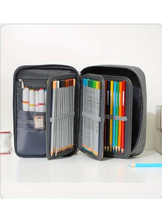 Pencil Case for 72 Sketching Supplies – Large-Capacity Oxford Cloth Stationery Organizer, Simple Design Pencil Storage Bag - Image 5