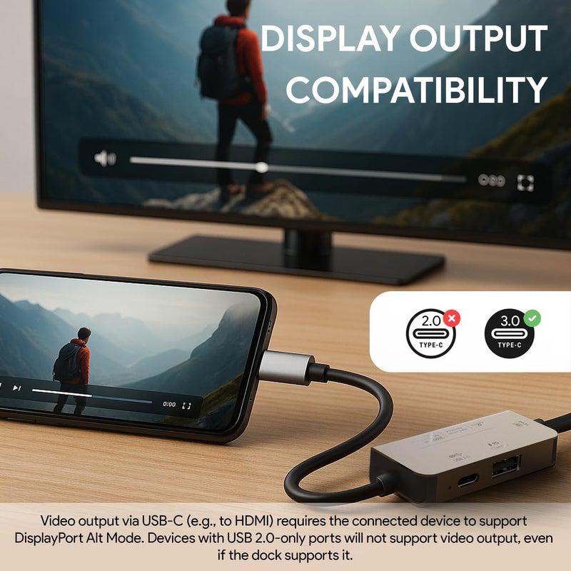 Amkette محول 3 في 1 Type C إلى HDMI بتردد 60Hz، مركز USB C متعدد المنافذ مع 4K@60Hz، USB 3.0 @ 5Gbps، منفذ شحن PD بقوة 100W لأجهزة اللابتوب، ماك بوك، PC وأجهزة Type C الأخرى - Image 3