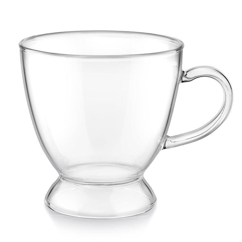 Teabloom Grand Bouquet 8-ounce Teacup Pair â€“ Clear Borosilicate Glass Cups with Footed Base for Coffee, Tea, and Desserts - Image 2