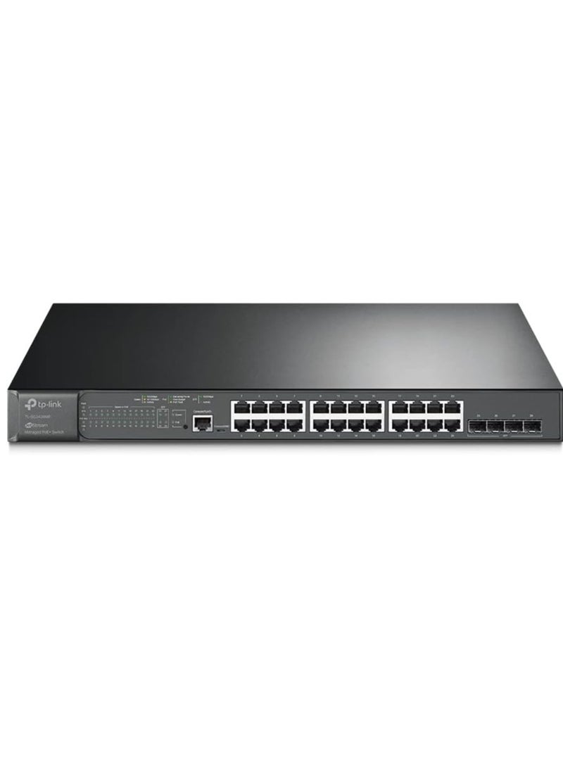 Tp-link Tl TP-Link TL-SG3428MP | 24 Port Gigabit L2+ Managed PoE Switch | 24 PoE+ Port @384W, 4 x SFP Slots | PoE Auto Recovery | Omada SDN Integrated| IPv6 | Static Routing | Limited Lifetime Protection  - Image 1
