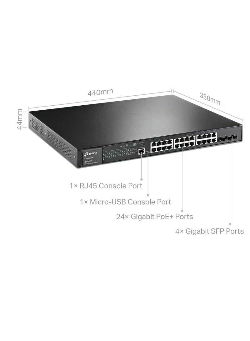 Tp-link Tl TP-Link TL-SG3428MP | 24 Port Gigabit L2+ Managed PoE Switch | 24 PoE+ Port @384W, 4 x SFP Slots | PoE Auto Recovery | Omada SDN Integrated| IPv6 | Static Routing | Limited Lifetime Protection  - Image 2