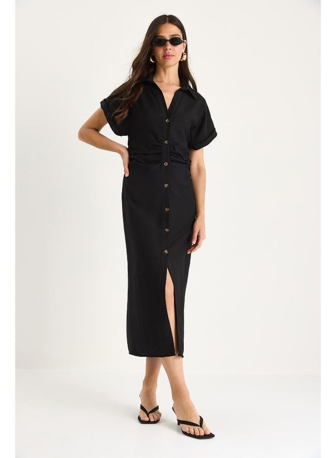 Ginger Button Up Shirt Dress - Image 3