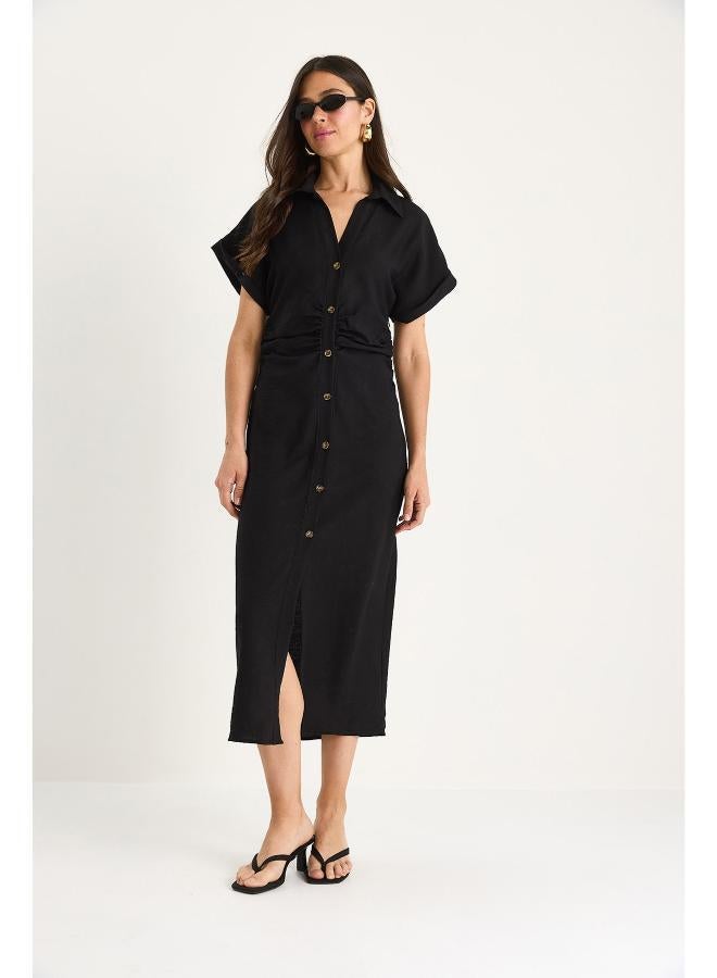 Ginger Button Up Shirt Dress - Image 1