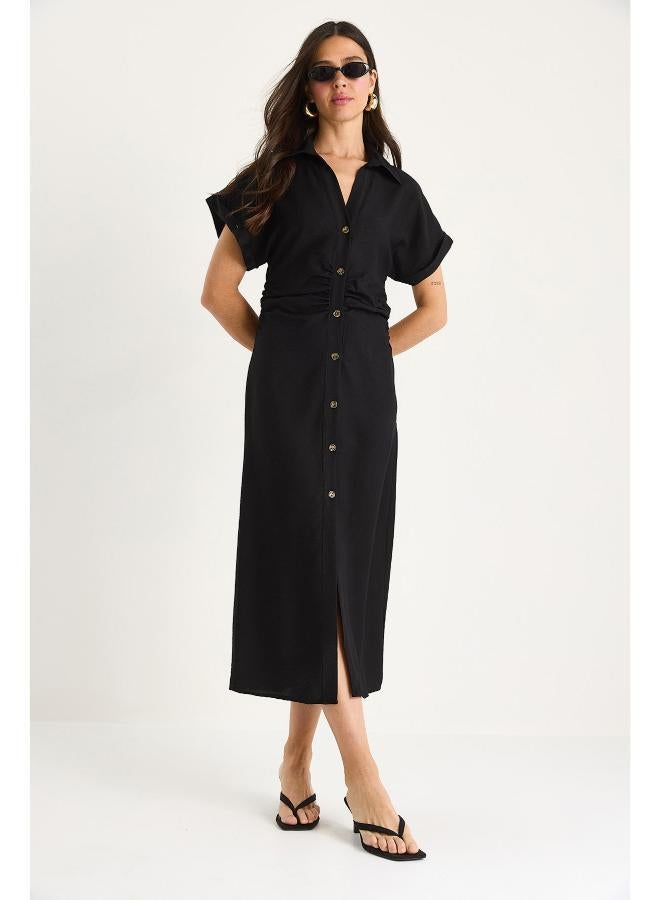 Ginger Button Up Shirt Dress - Image 4