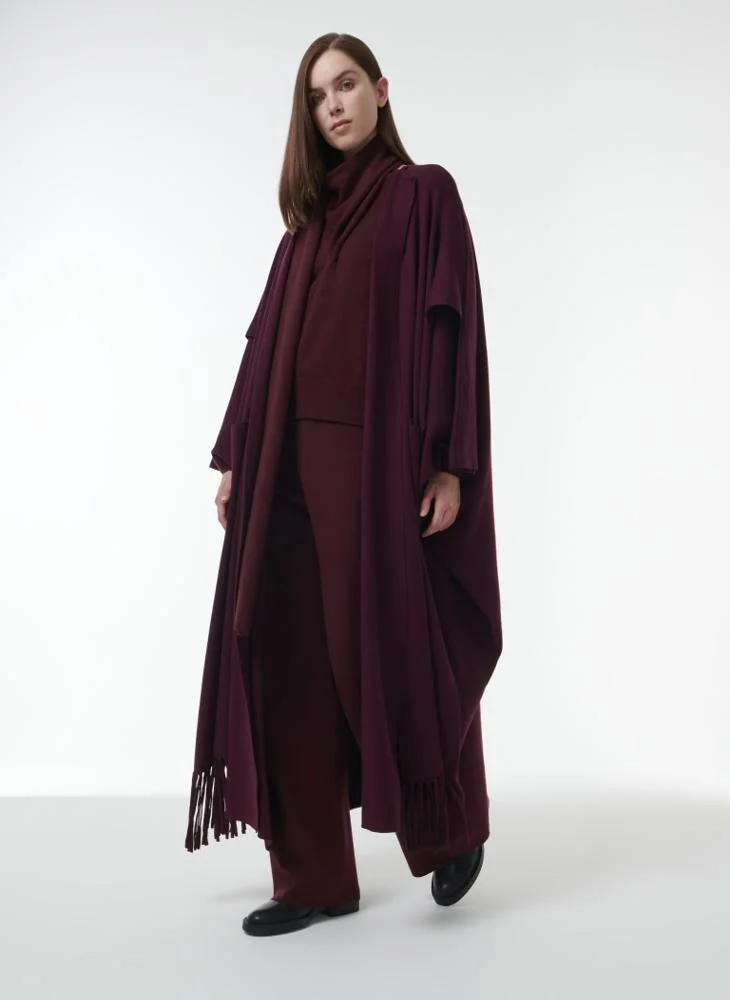 Leem Double Scarf Knitted Bisht